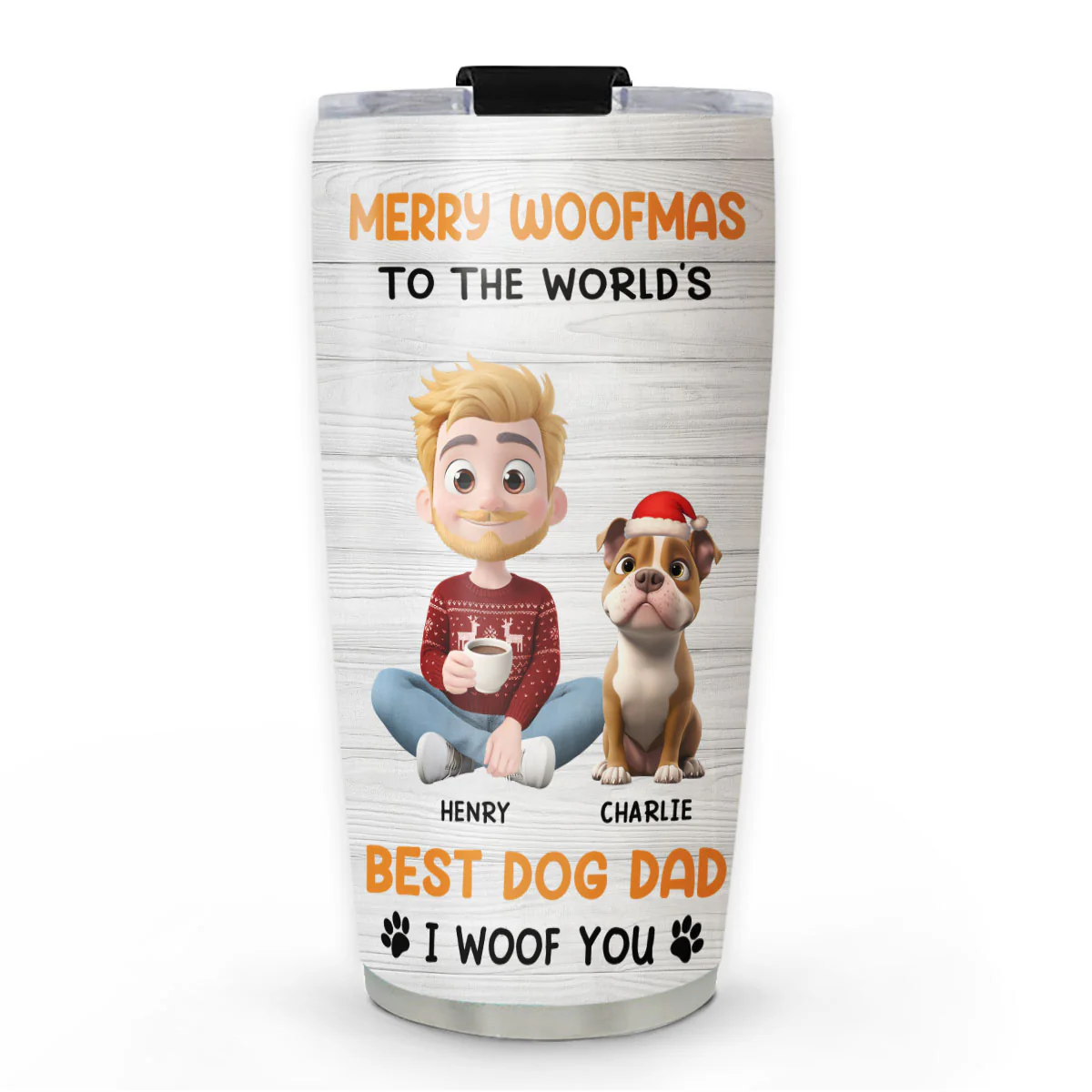 Woofmas Dog Dad - Personalized Custom Tumbler