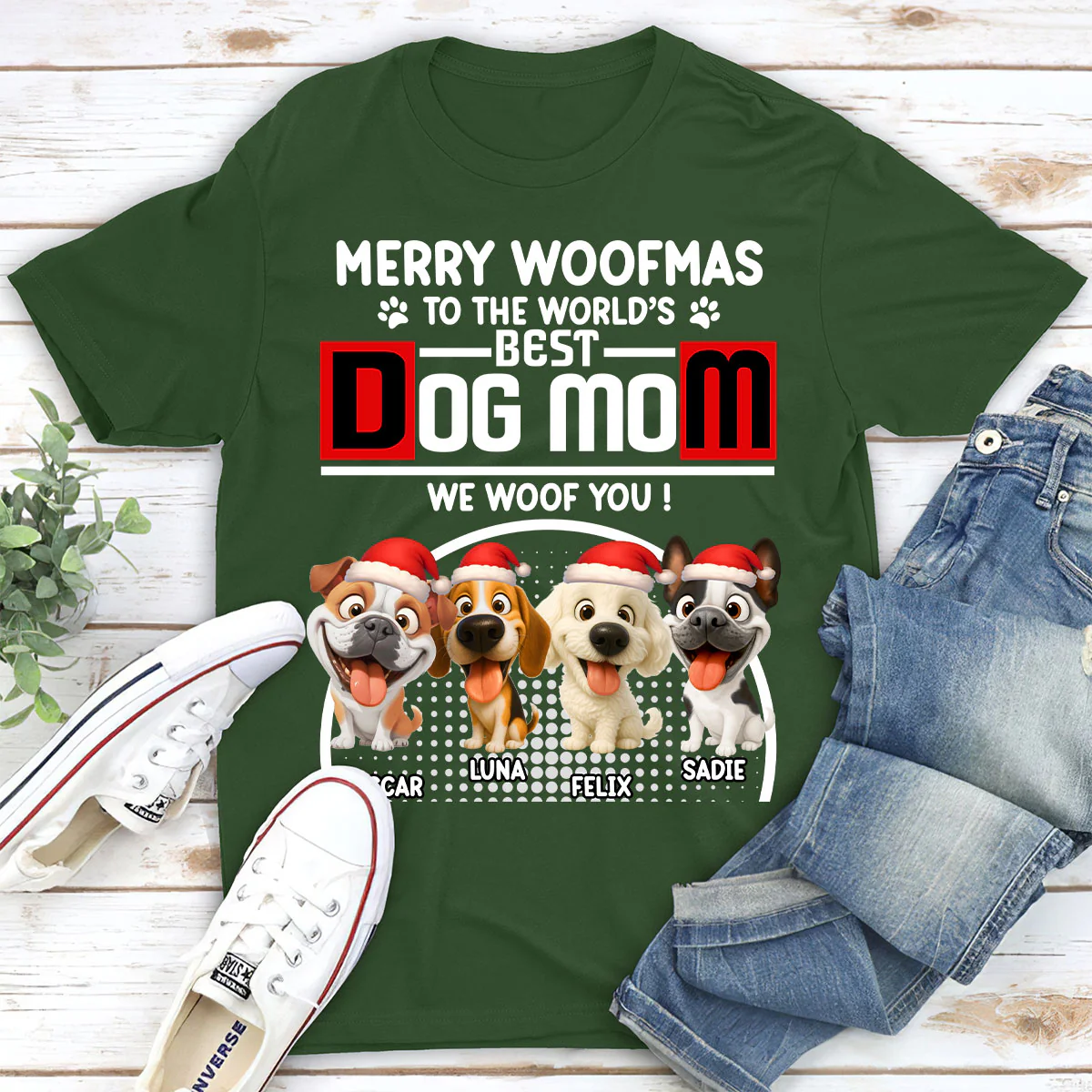 Woofmas Dog Father - Personalized Custom Unisex T-shirt - Image 5