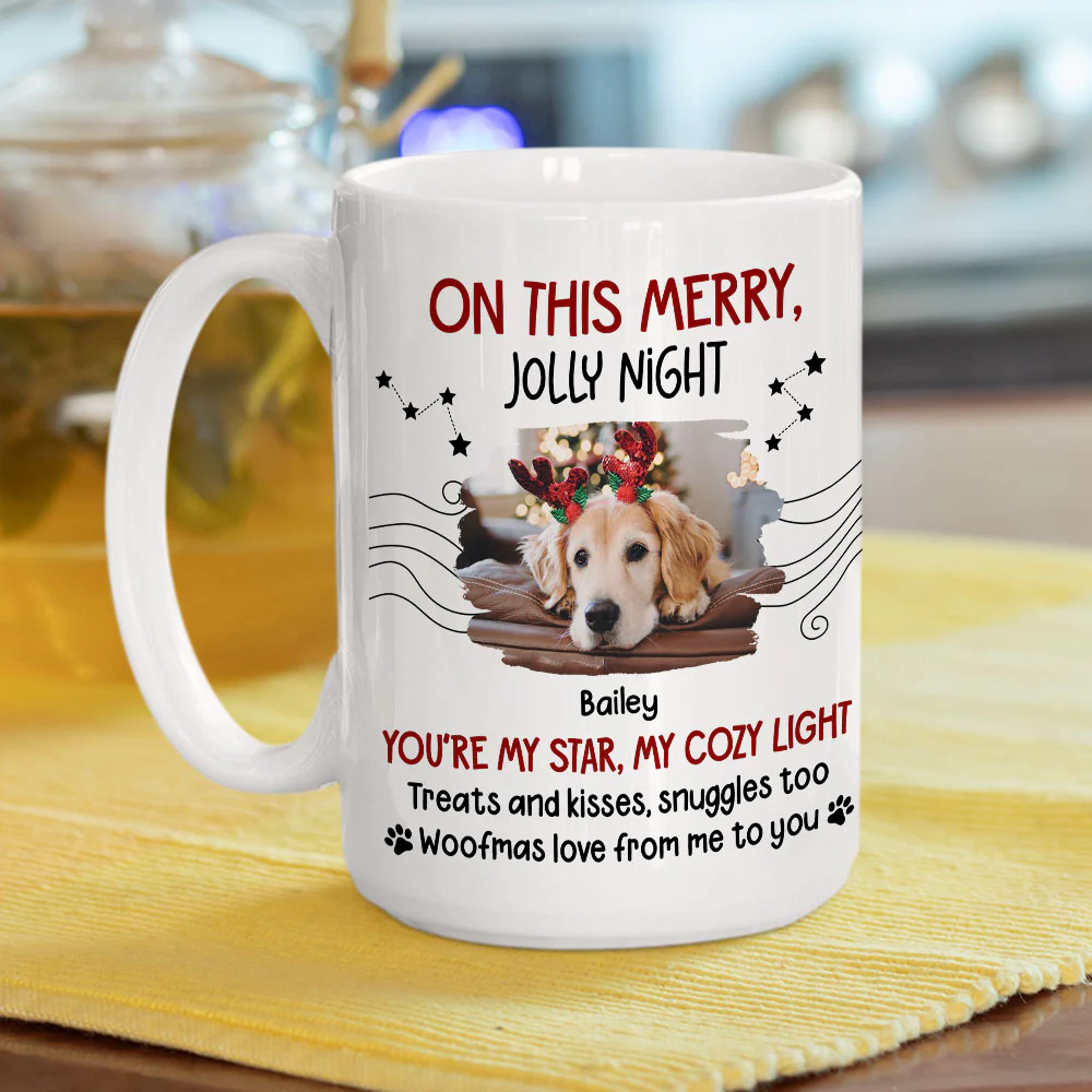 Woofmas Love From Me Photo - Personalized Custom Coffee Mug - Image 4
