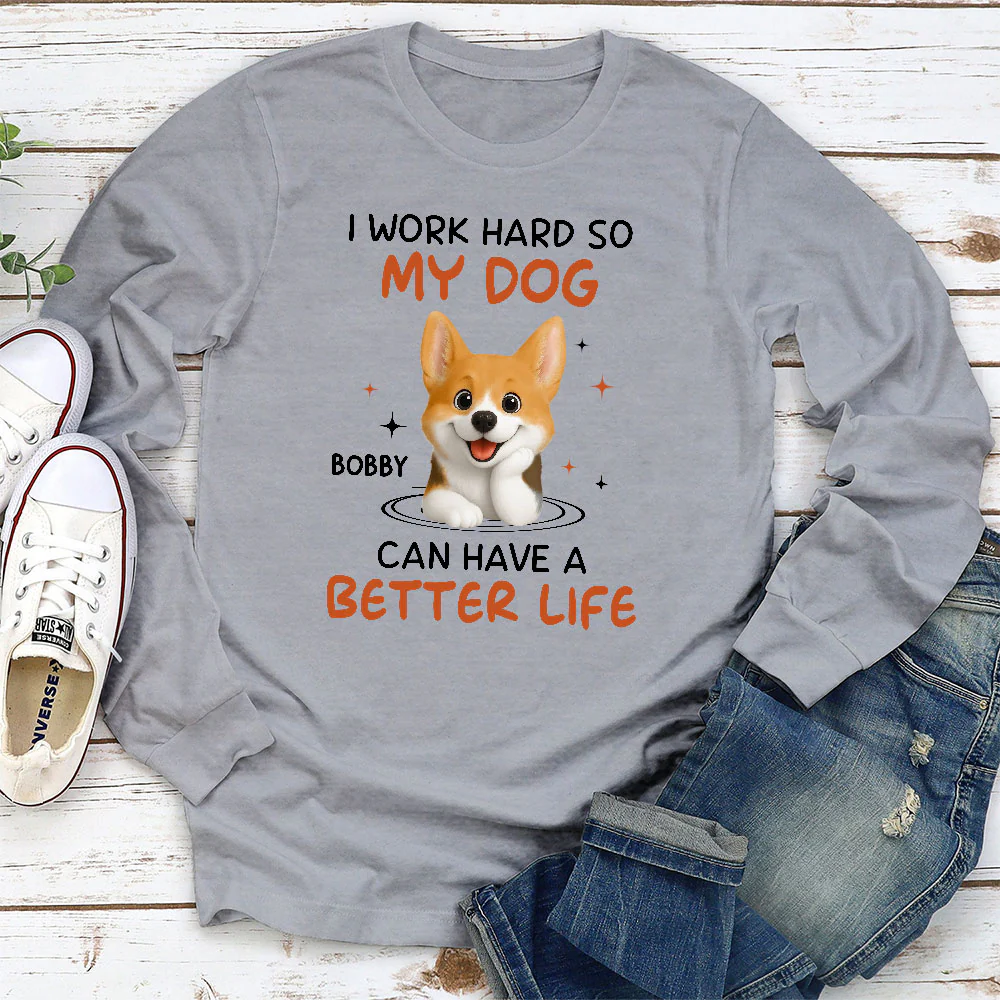 Work Hard For Whom - Personalized Custom Long Sleeve - Image 2