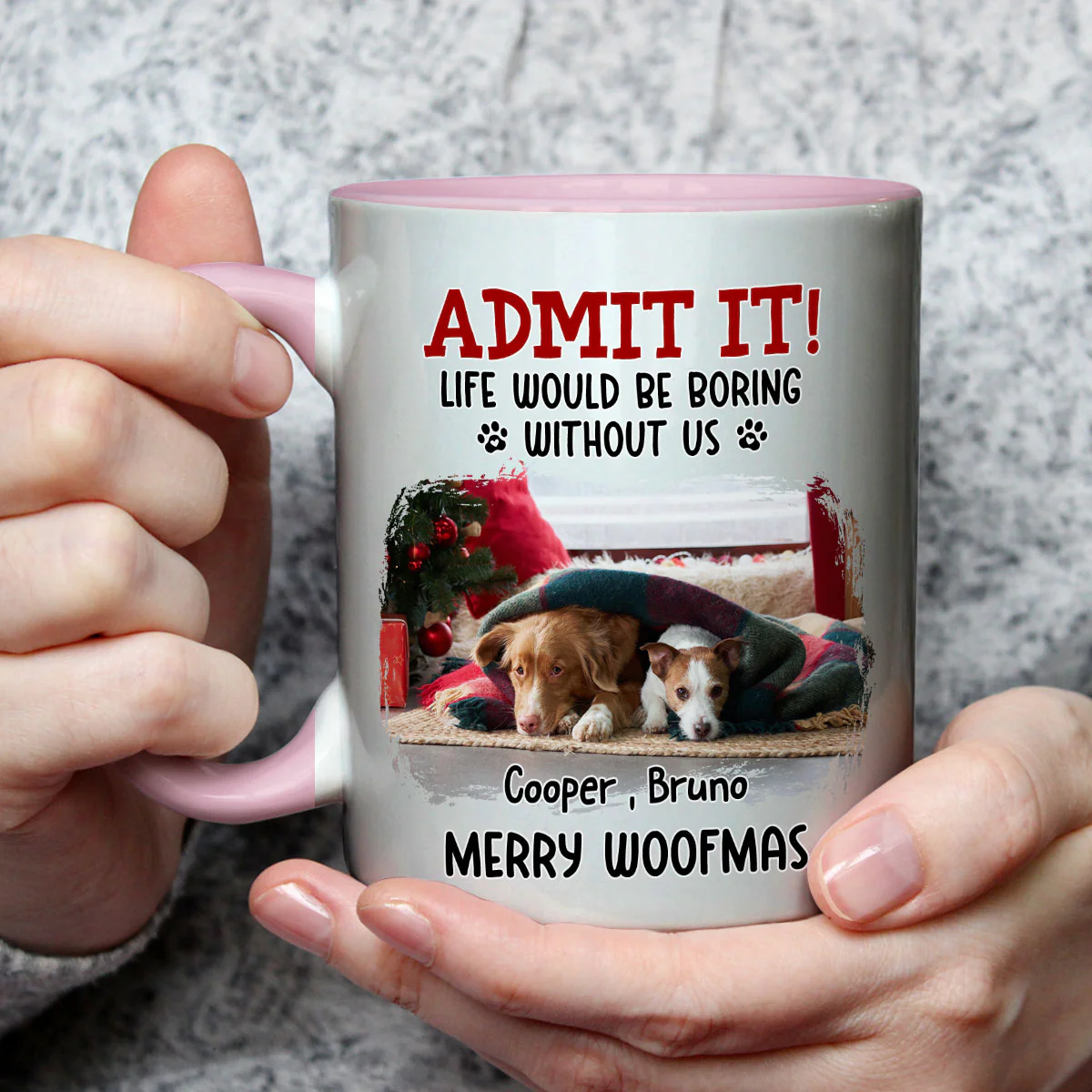 Would Be Boring Christmas Photo - Personalized Custom Accent Mug - Image 2