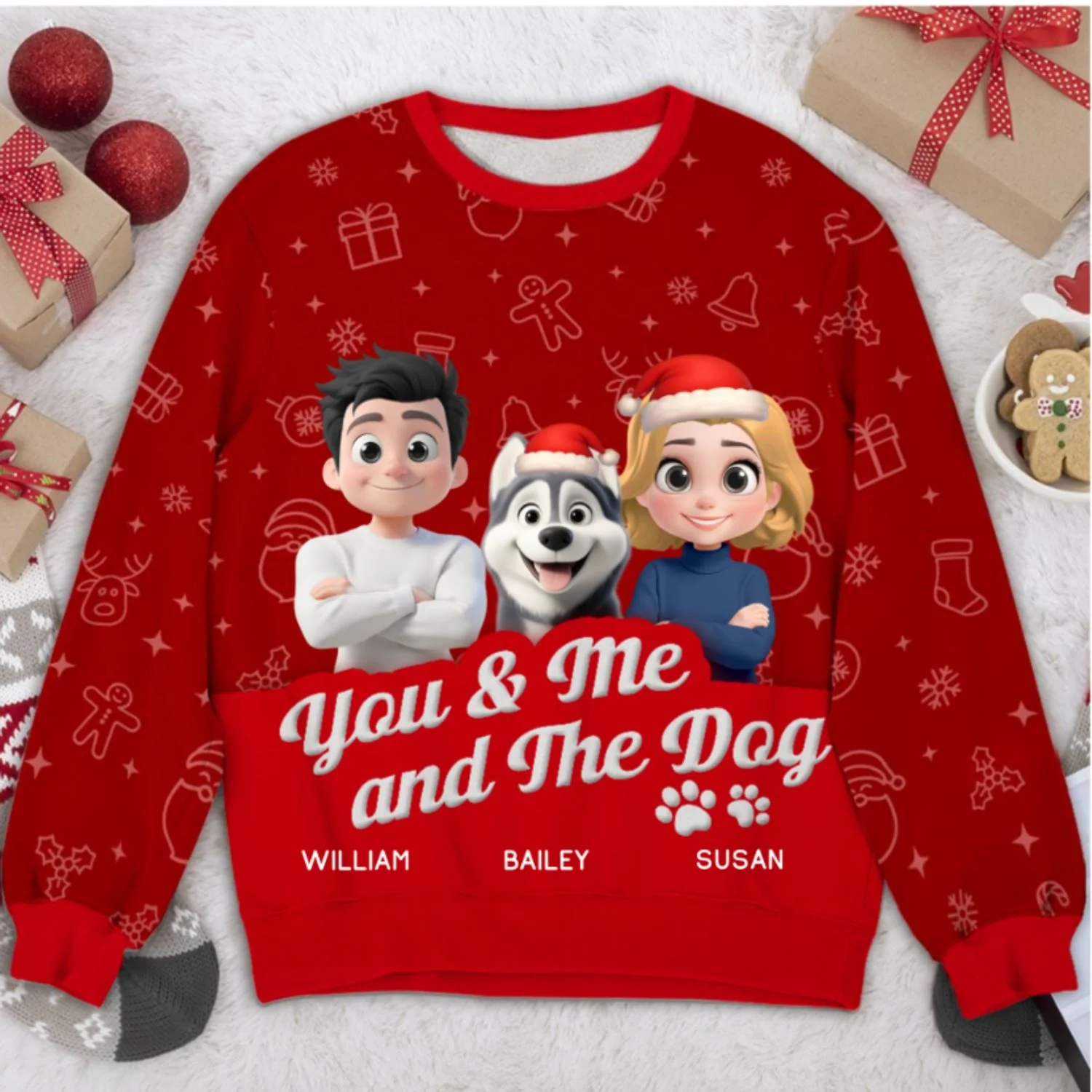 You And Me And The Dogs - Personalized Custom All-Over-Print Sweatshirt - Image 8