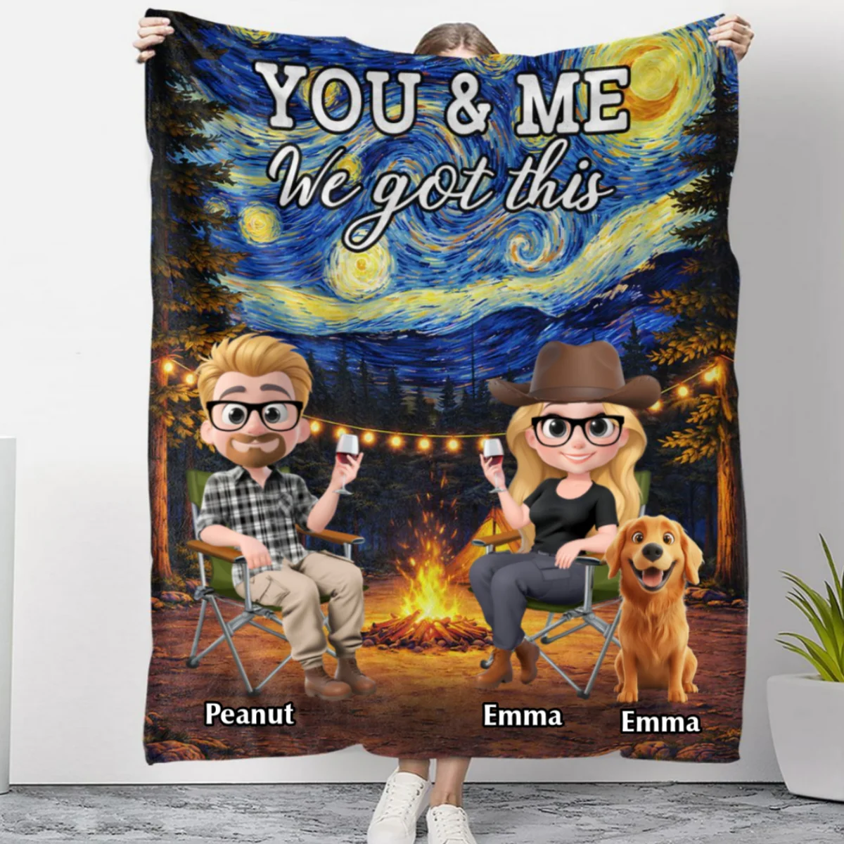 You And Me Camping - Personalized Custom Fleece Blanket - Image 6
