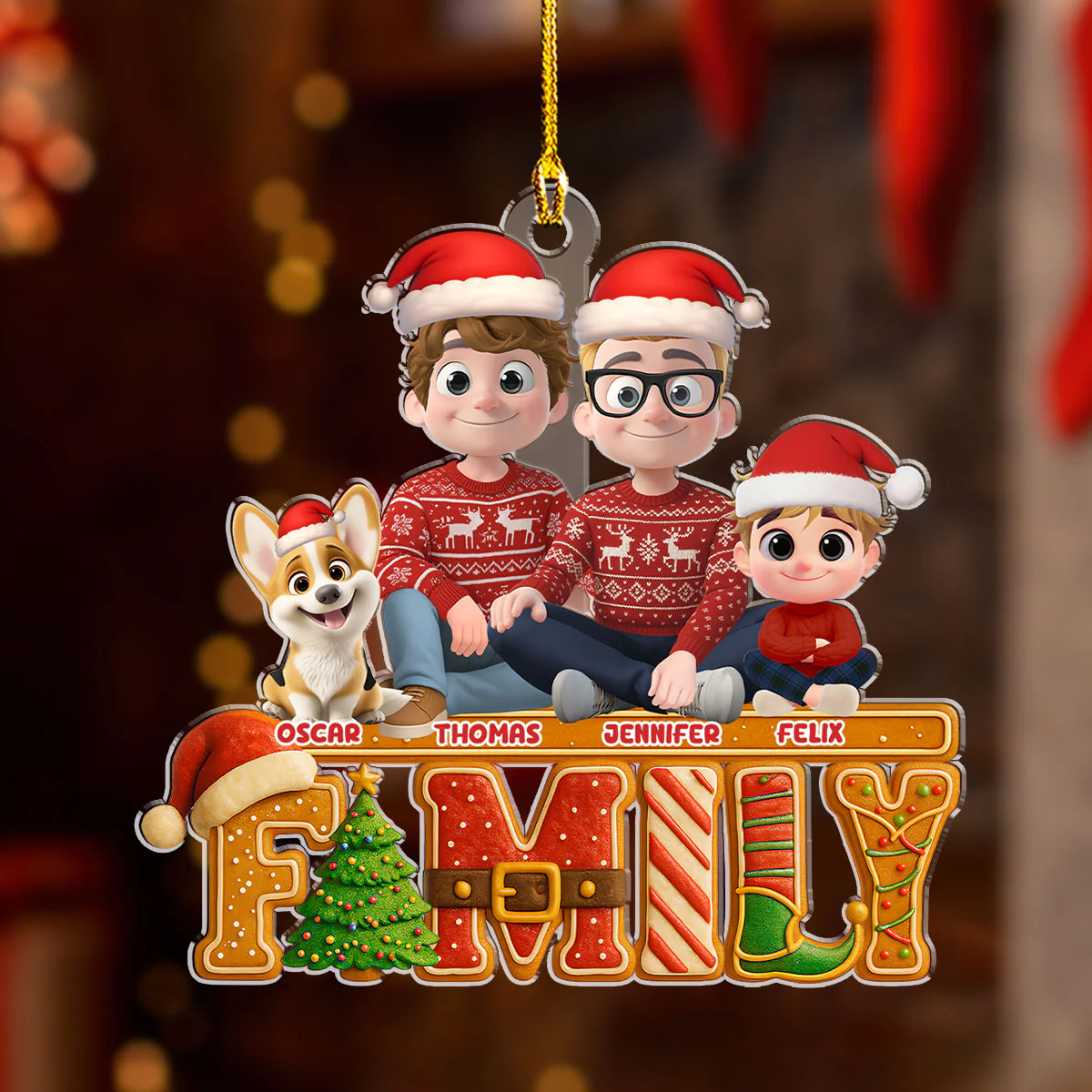 You And Me Christmas Cake Crew - Personalized Custom Acrylic Ornament - Image 3