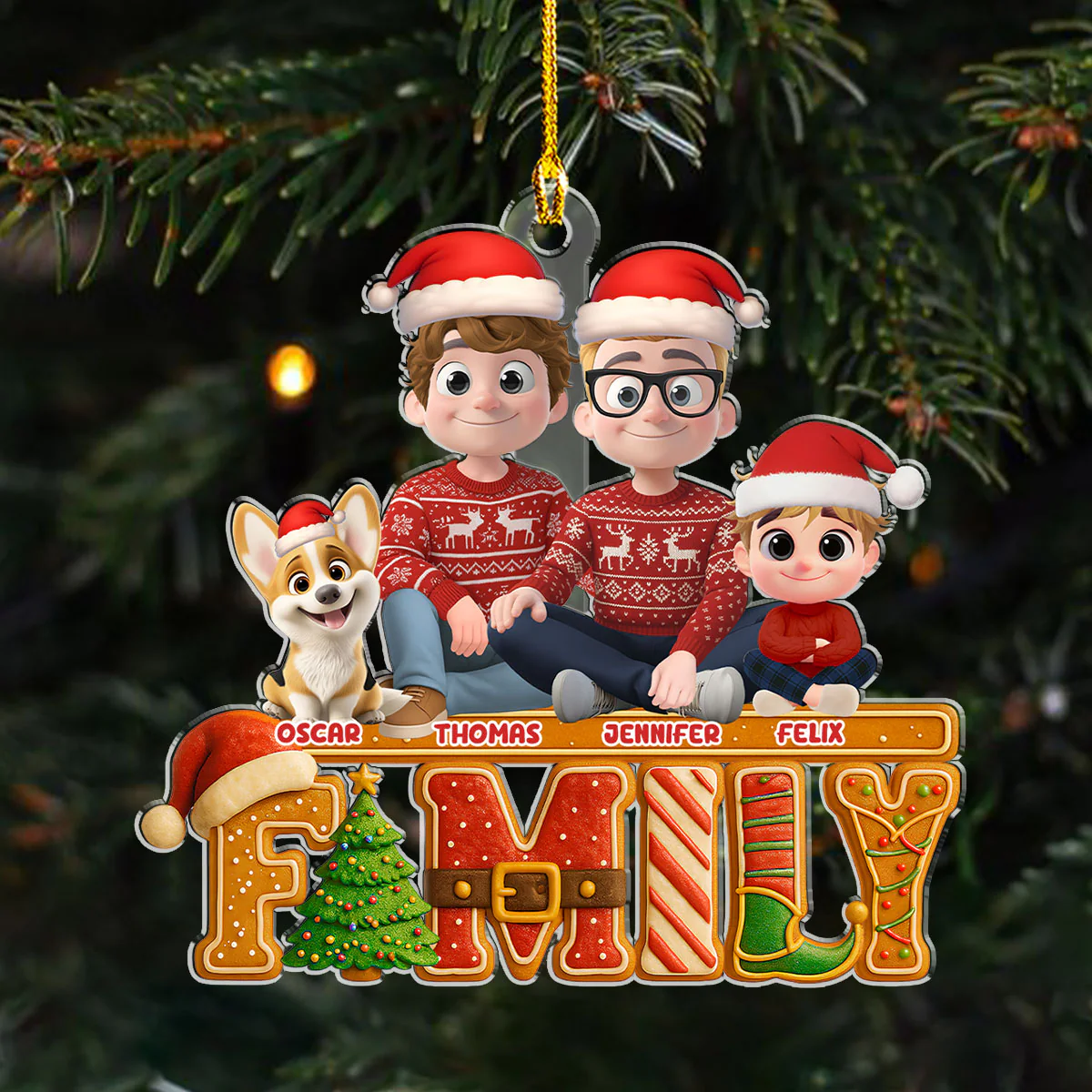 You And Me Christmas Cake Crew - Personalized Custom Acrylic Ornament - Image 4