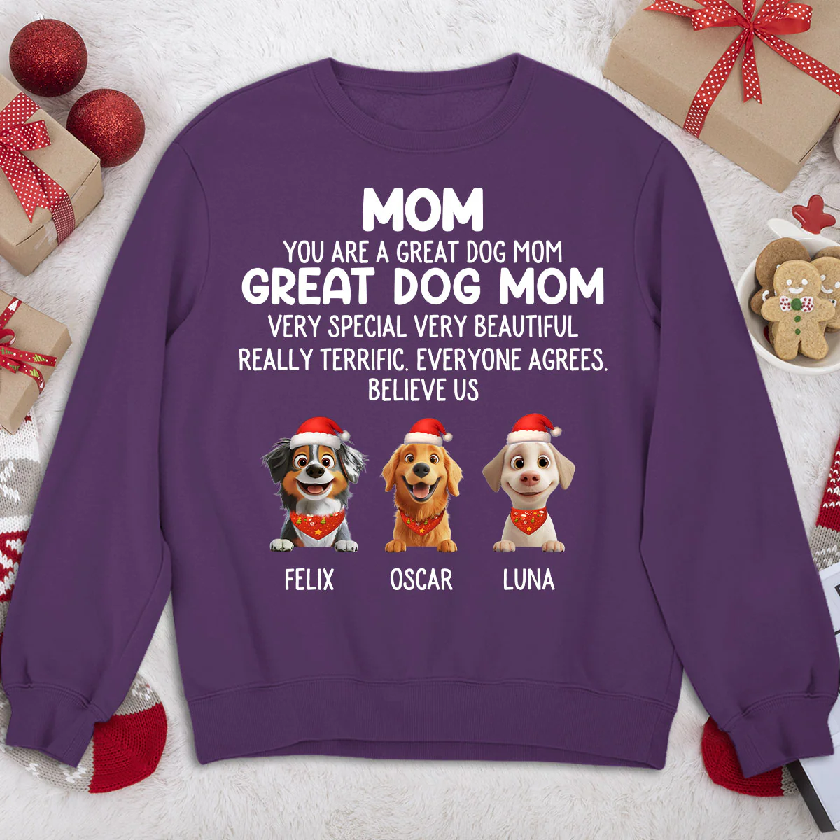 You Are A Great Dog Mom - Personalized Custom Sweatshirt - Image 3