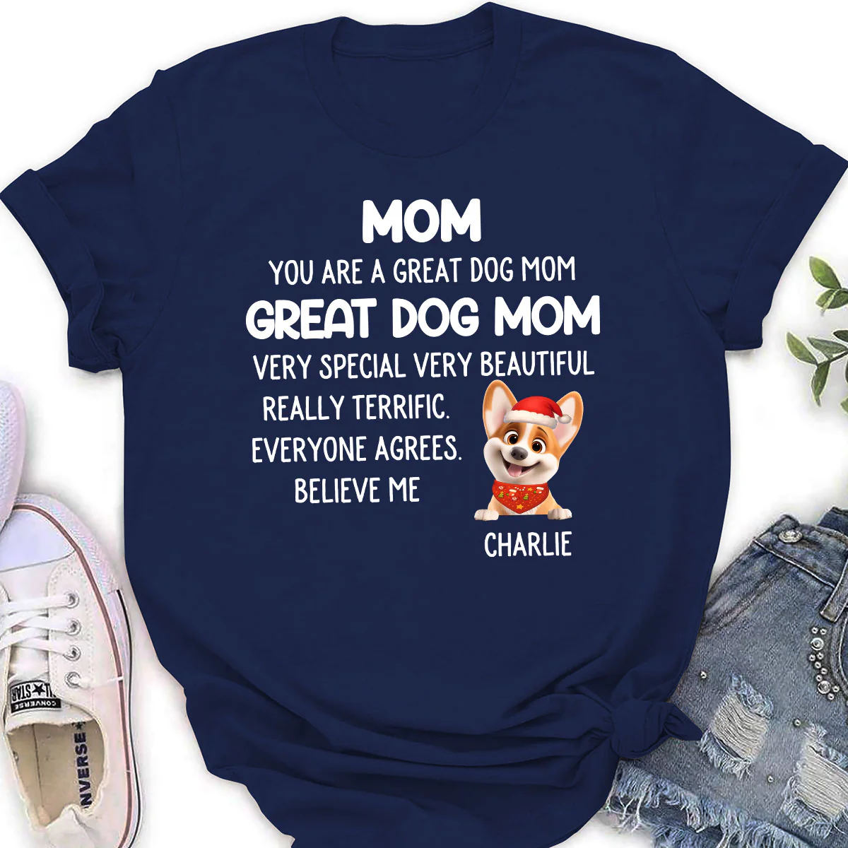 You Are A Great Dog Mom - Personalized Custom Women's T-shirt - Image 2