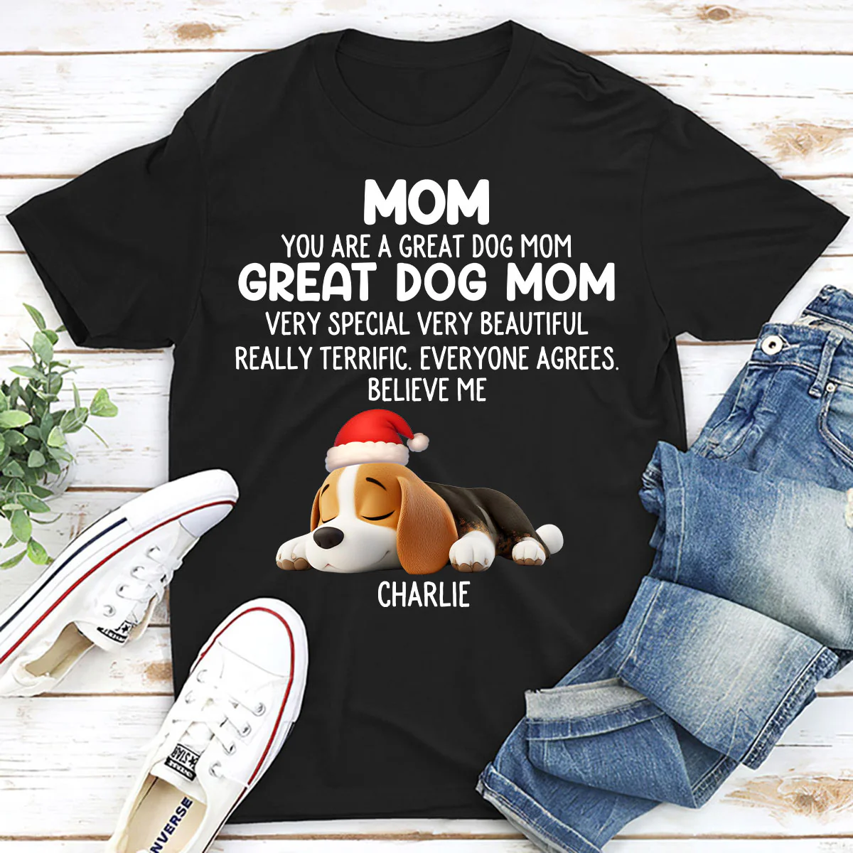 You Are A Great Dog Mom Ver 2 - Personalized Custom Unisex T-shirt - Image 2