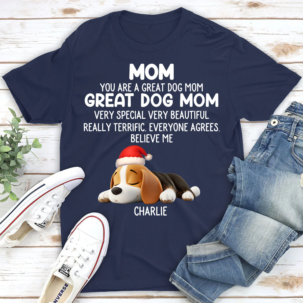 You Are A Great Dog Mom Ver 2 - Personalized Custom Unisex T-shirt - Image 3