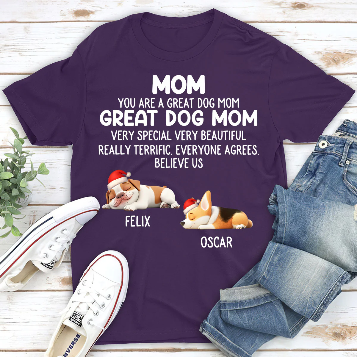 You Are A Great Dog Mom Ver 2 - Personalized Custom Unisex T-shirt - Image 4