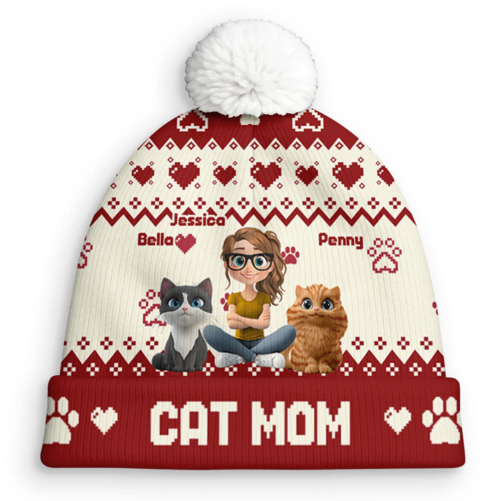 You Are Ahead All Cat Daily Ver - Personalized Custom Bobble Beanie Hat