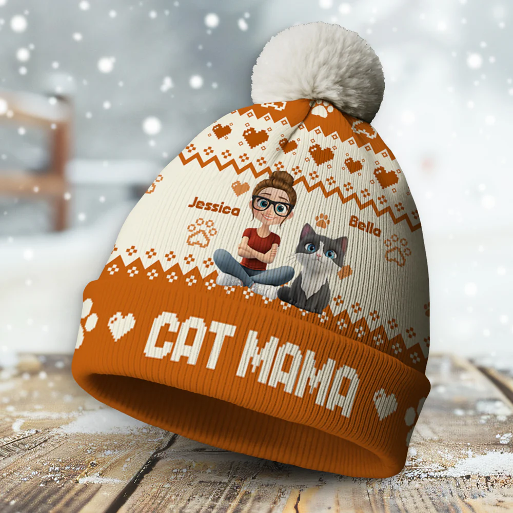 You Are Ahead All Cat Daily Ver - Personalized Custom Bobble Beanie Hat - Image 3