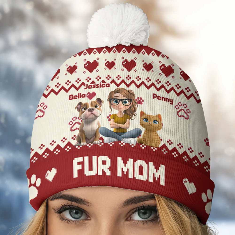 You Are Ahead All Fur Daily Ver - Personalized Custom Bobble Beanie Hat - Image 2