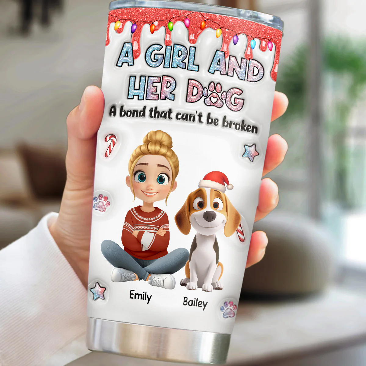 You Are My Christmas Gift - Personalized Custom 3D Inflated Effect Tumbler - Image 2
