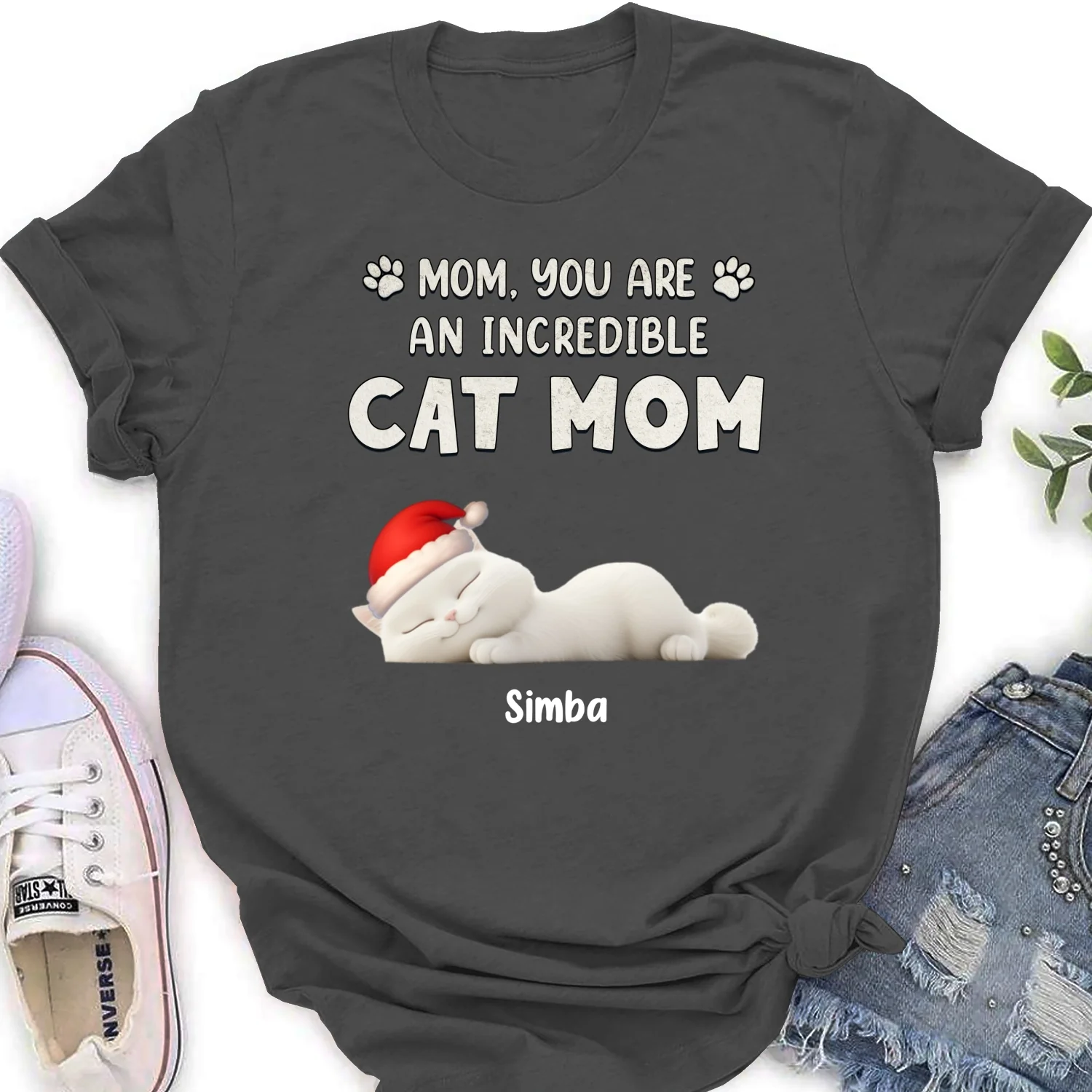 You Are Pawfect Christmas Ver Cat - Personalized Custom Women's T-Shirt - Image 10