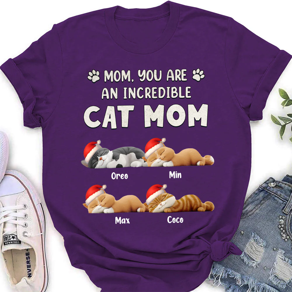 You Are Pawfect Christmas Ver Cat - Personalized Custom Women's T-Shirt - Image 4