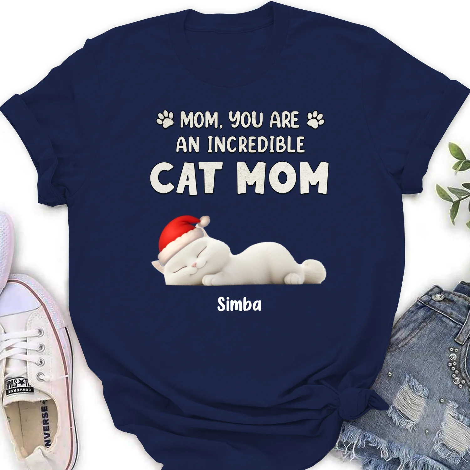 You Are Pawfect Christmas Ver Cat - Personalized Custom Women's T-Shirt - Image 7