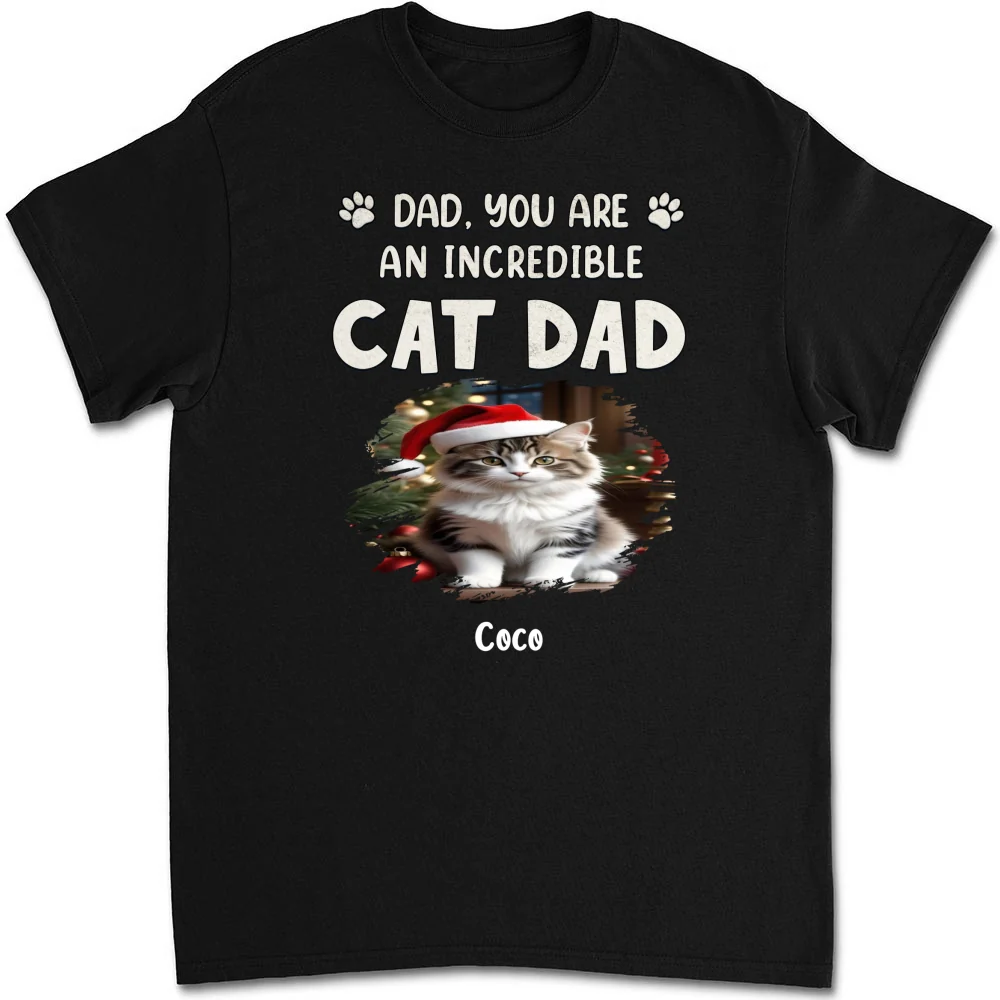You Are Pawfect Christmas Ver Cat Photo - Personalized Custom Unisex T-Shirt - Image 4