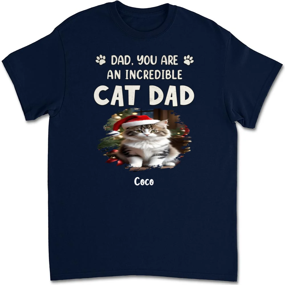 You Are Pawfect Christmas Ver Cat Photo - Personalized Custom Unisex T-Shirt - Image 5