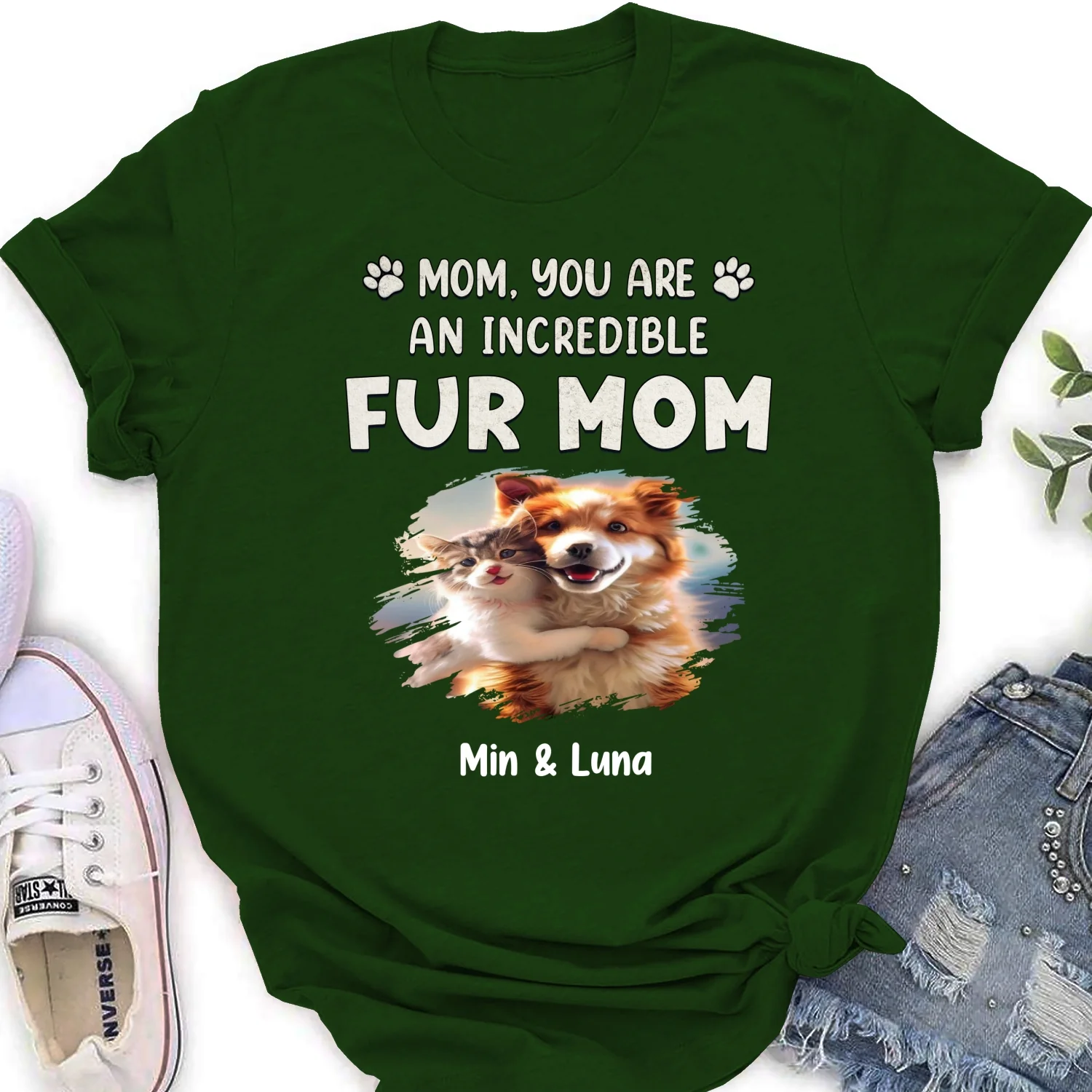 You Are Pawfect Christmas Ver Pet Photo - Personalized Custom Women's T-Shirt - Image 6
