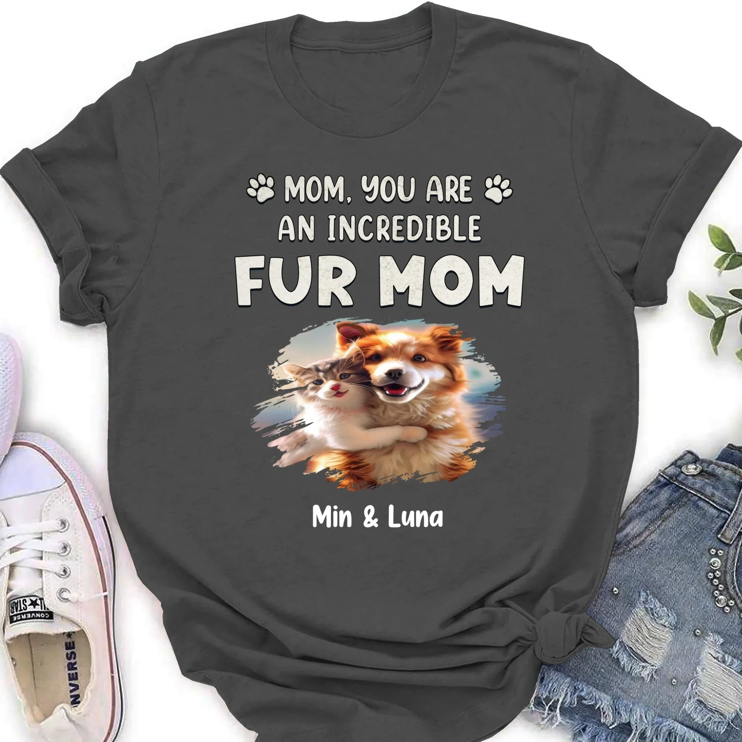 You Are Pawfect Christmas Ver Pet Photo - Personalized Custom Women's T-Shirt - Image 8