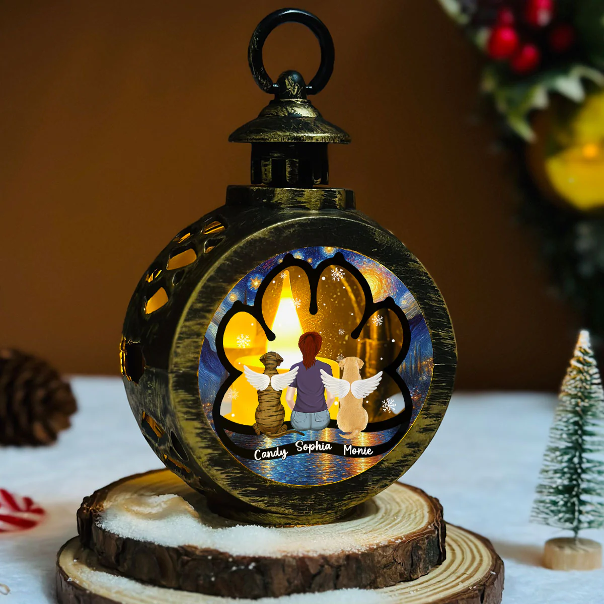 You Are Still Here - Personalized Custom Christmas Lantern - Image 5