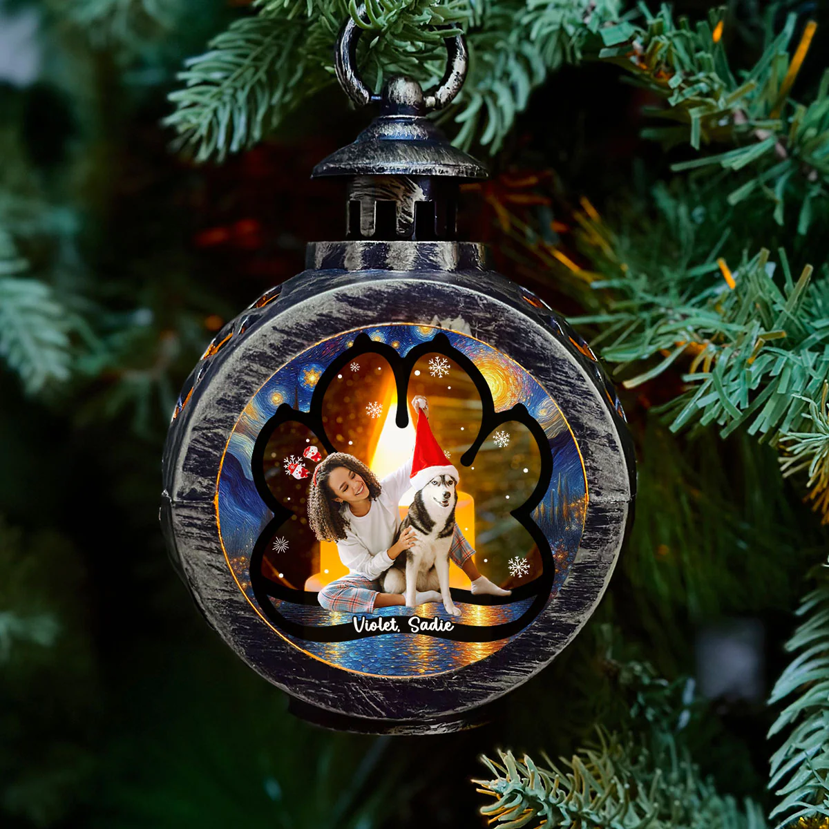 You Are Still Here Photo - Personalized Custom Christmas Lantern - Image 2