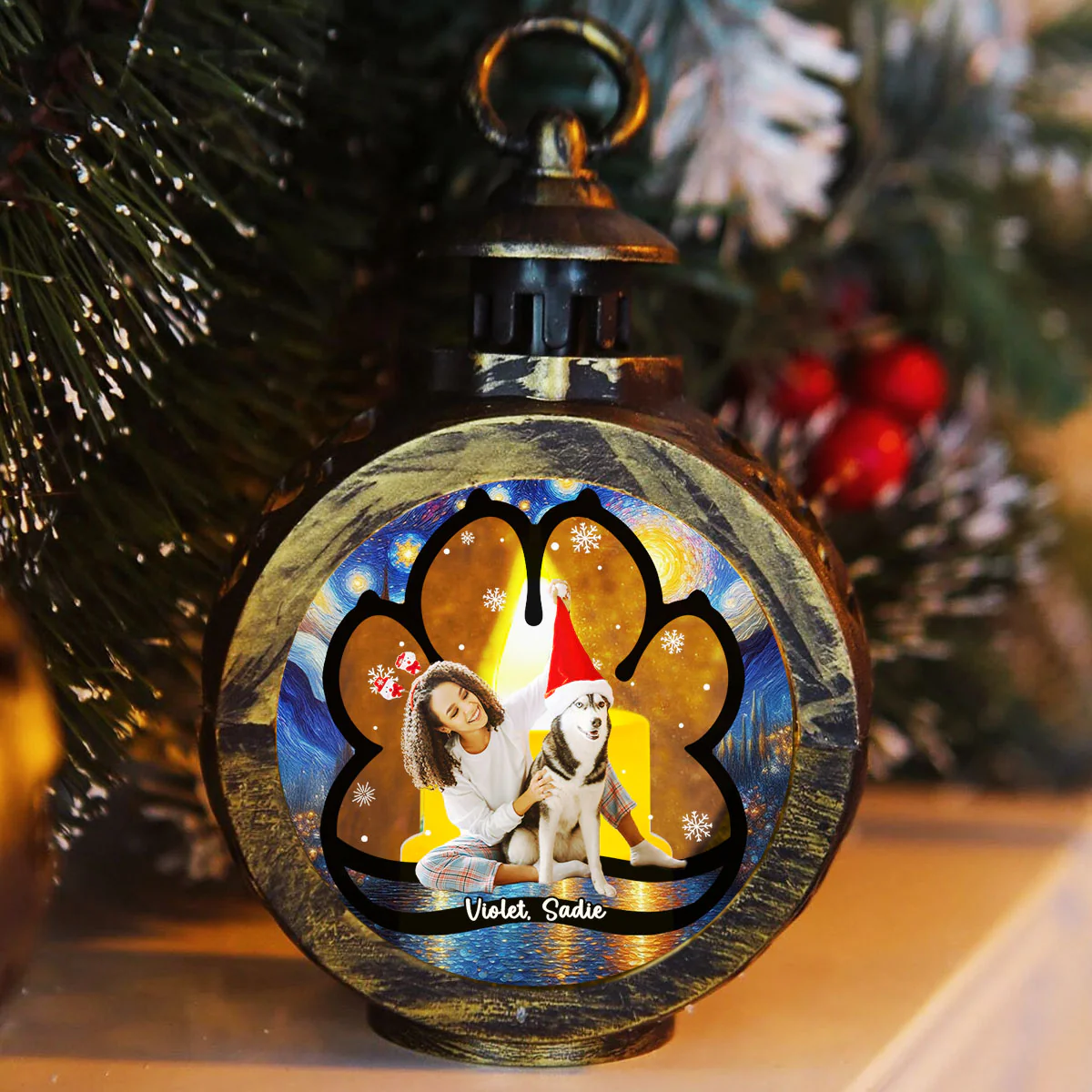 You Are Still Here Photo - Personalized Custom Christmas Lantern - Image 6