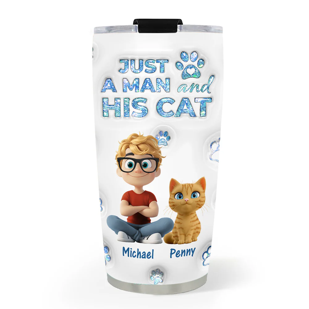 You Are The Miracle Cat Dad Ver - Personalized Custom 3D Inflated Effect Tumbler