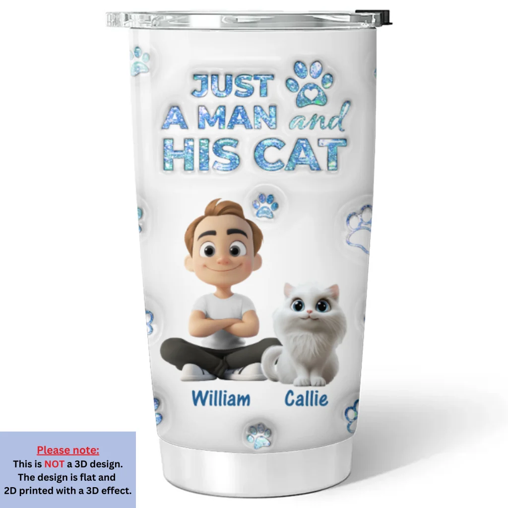 You Are The Miracle Cat Dad Ver - Personalized Custom 3D Inflated Effect Tumbler - Image 7