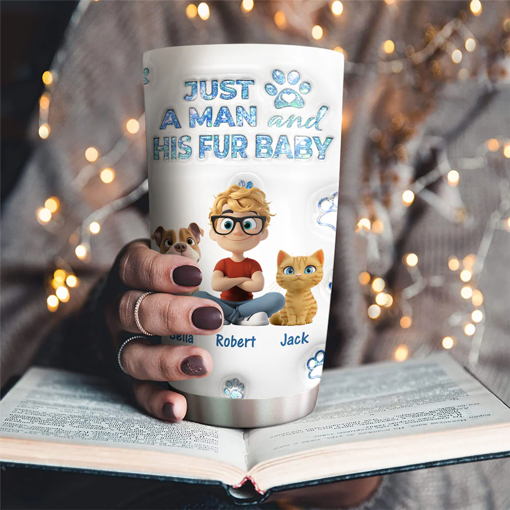 You Are The Miracle Fur Dad Ver - Personalized Custom 3D Inflated Effect Tumbler - Image 2