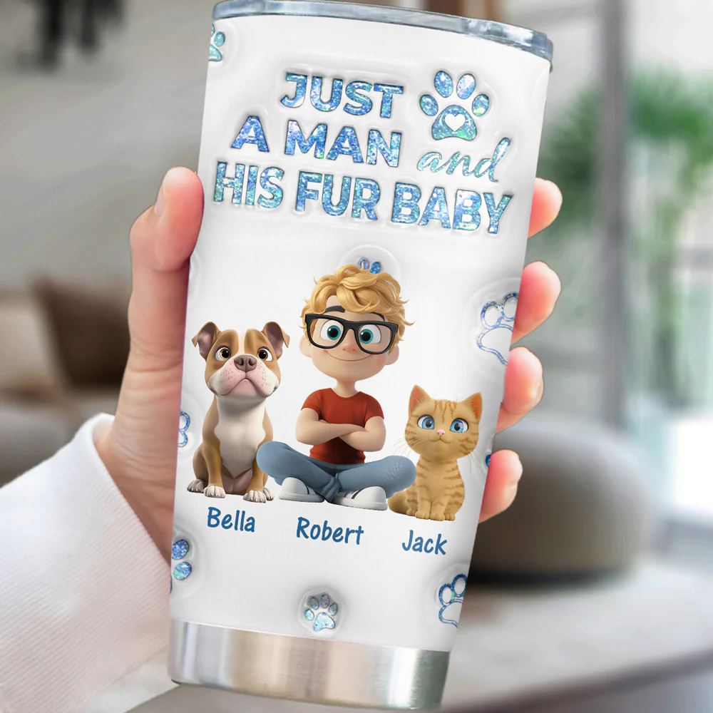 You Are The Miracle Fur Dad Ver - Personalized Custom 3D Inflated Effect Tumbler - Image 6