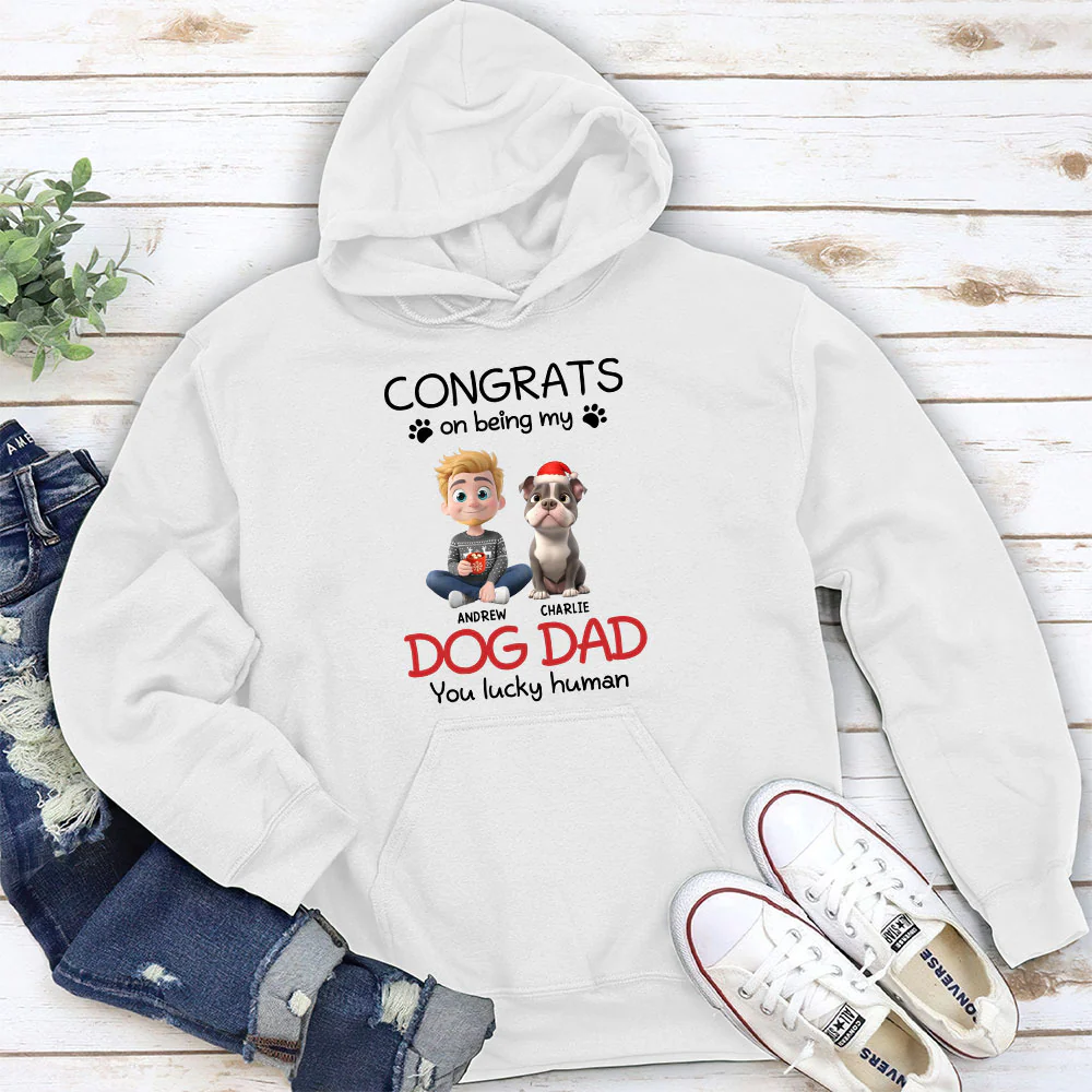 You Lucky Human Cartoon - Personalized Custom Hoodie - Image 2