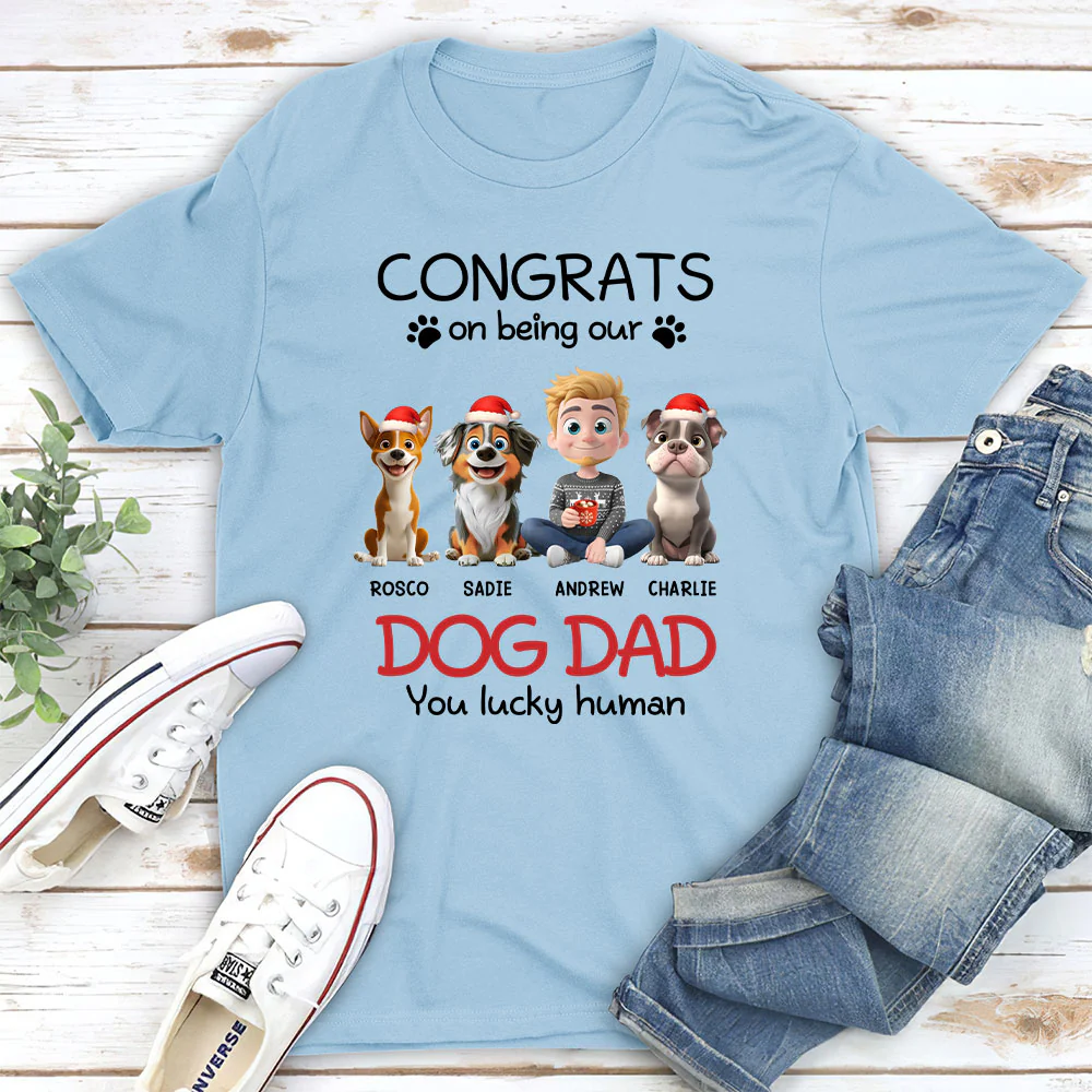You Lucky Human Cartoon - Personalized Custom Unisex T-shirt - Image 4