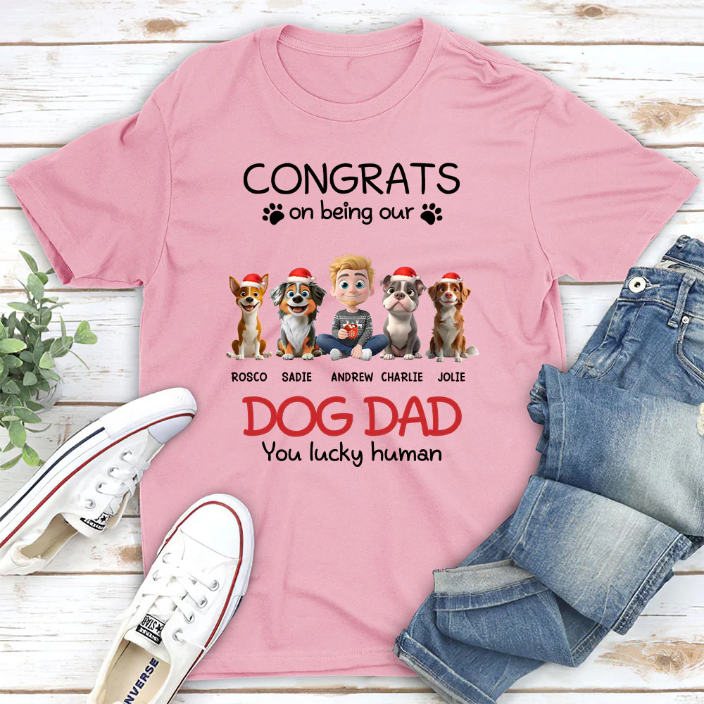 You Lucky Human Cartoon - Personalized Custom Unisex T-shirt - Image 5