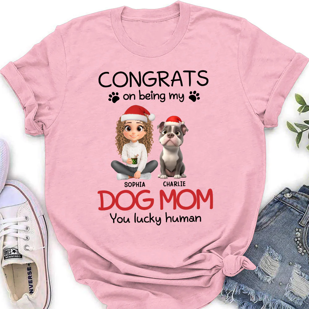 You Lucky Human Cartoon - Personalized Custom Women T-Shirt - Image 2