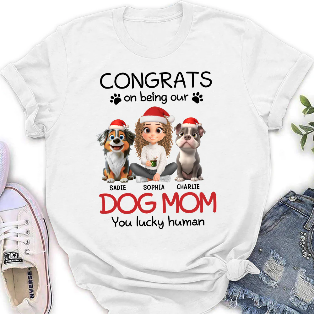 You Lucky Human Cartoon - Personalized Custom Women T-Shirt - Image 4