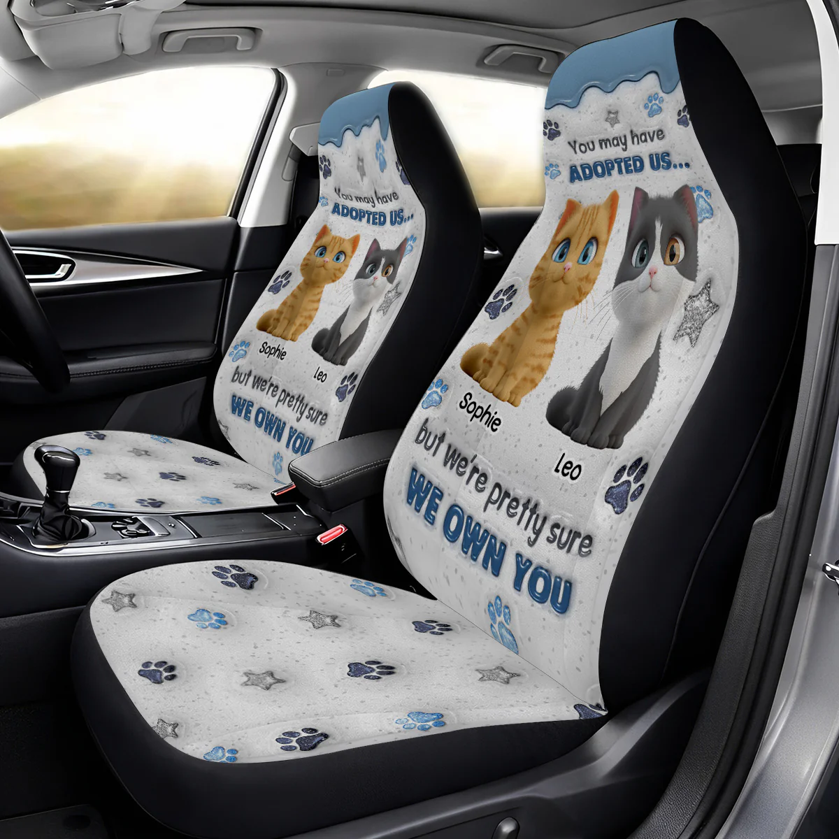 You May Have Adopted Cat - Personalized Custom Car Seat Cover