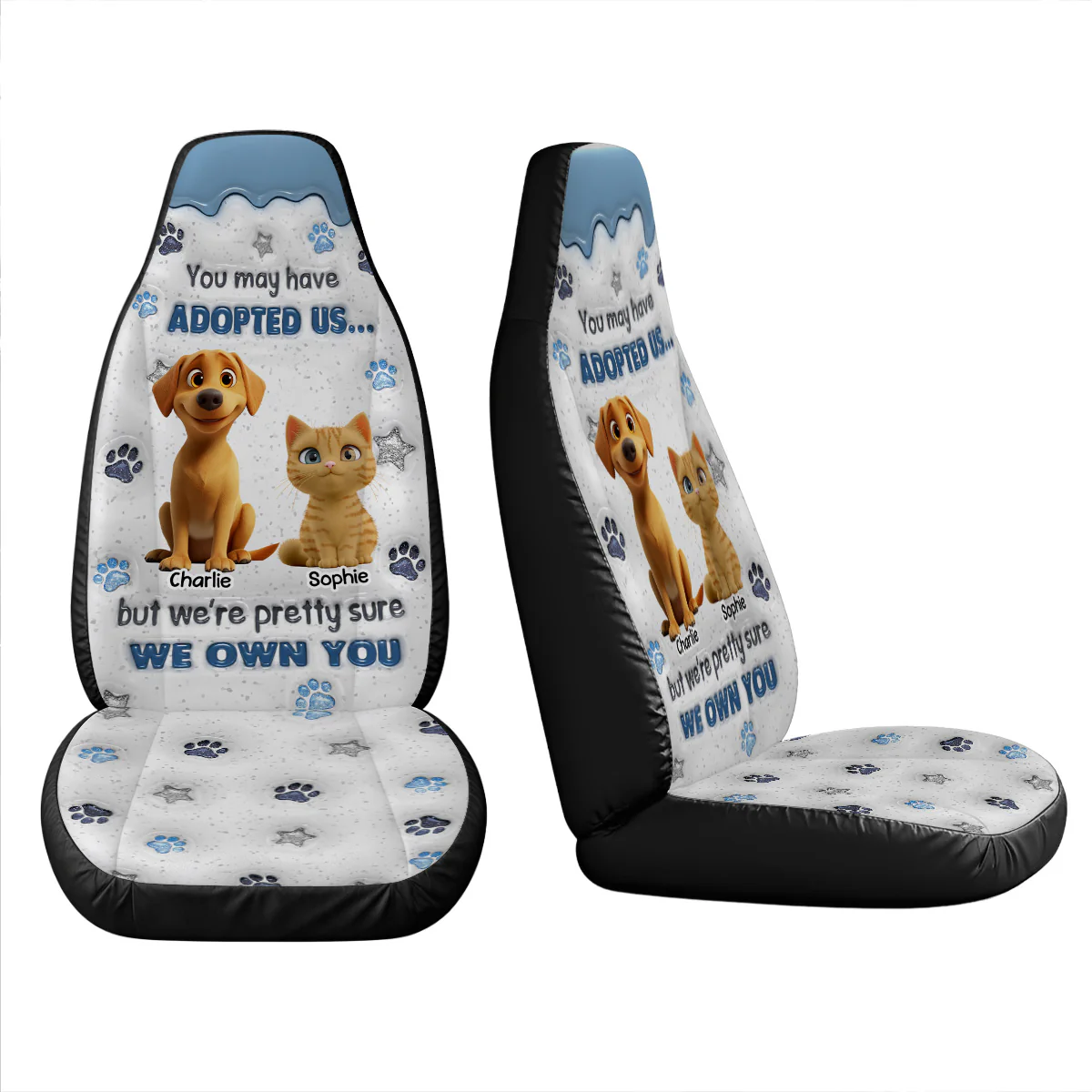 You May Have Adopted Pet - Personalized Custom Car Seat Cover - Image 2