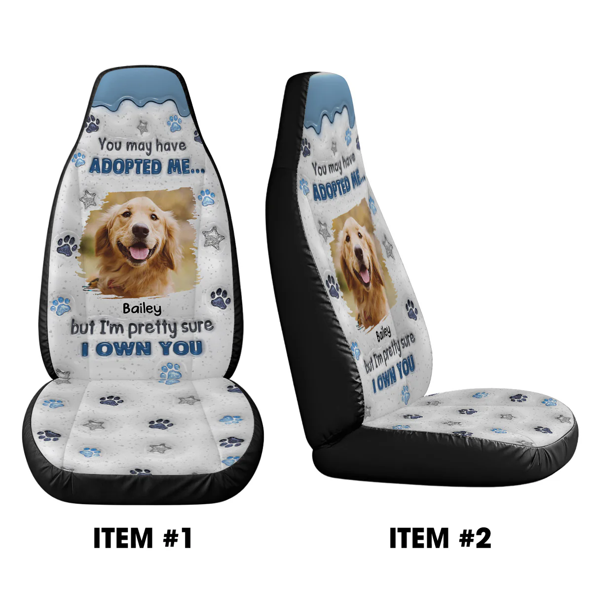 You May Have Adopted Photo - Personalized Custom Car Seat Cover - Image 2