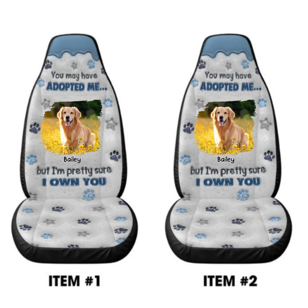 You May Have Adopted Photo - Personalized Custom Car Seat Cover - Image 3