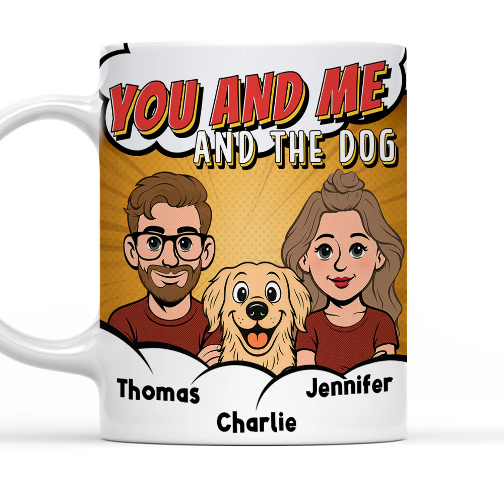 You Me And Dog Retro - Personalized Custom Coffee Mug