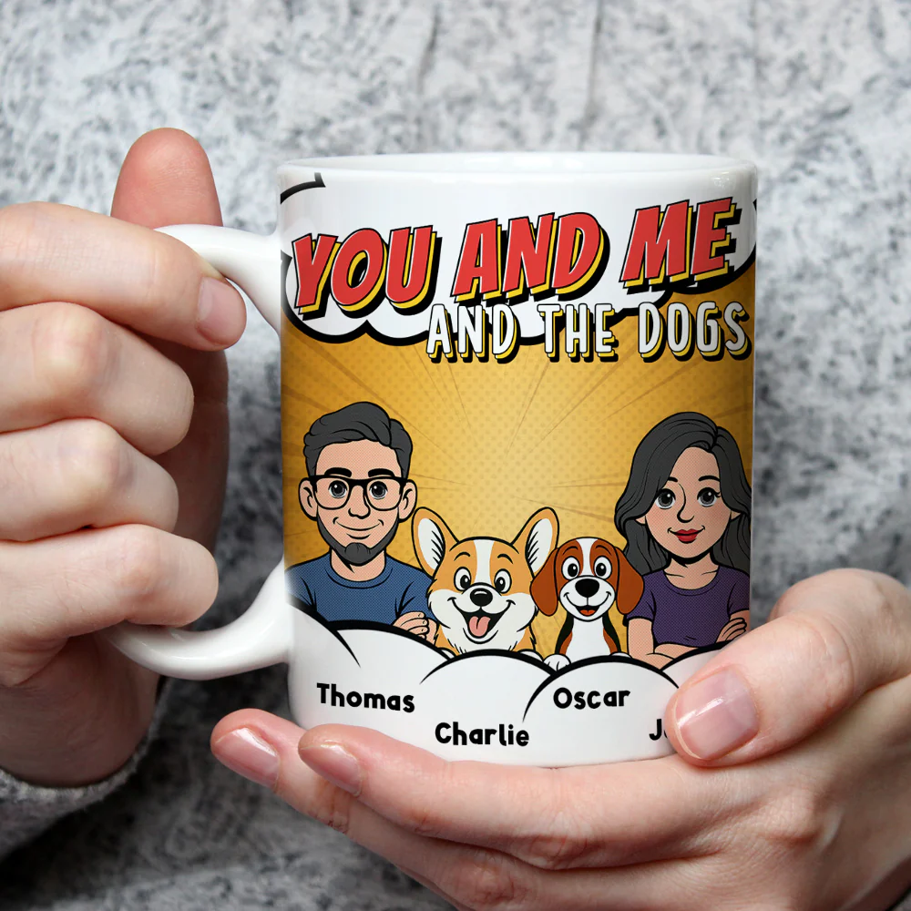 You Me And Dog Retro - Personalized Custom Coffee Mug - Image 2