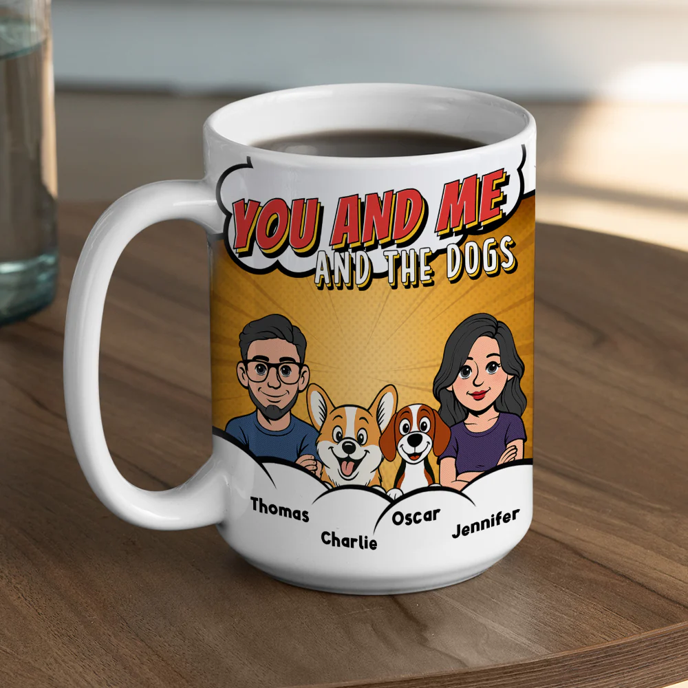 You Me And Dog Retro - Personalized Custom Coffee Mug - Image 4