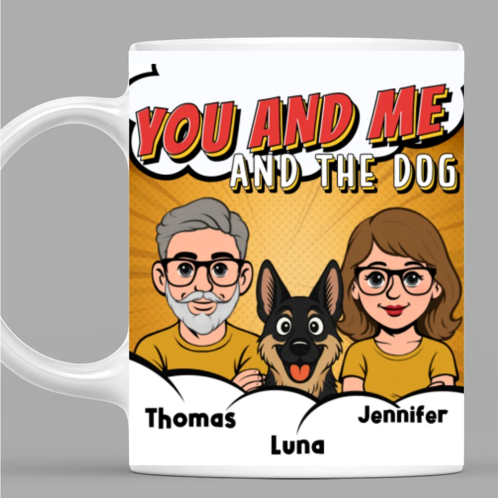 You Me And Dog Retro - Personalized Custom Coffee Mug - Image 7