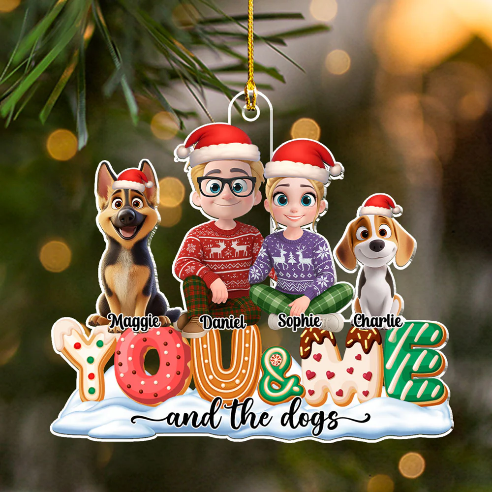 You & Me And Lovely Dog - Personalized Custom Acrylic Ornament - Image 5