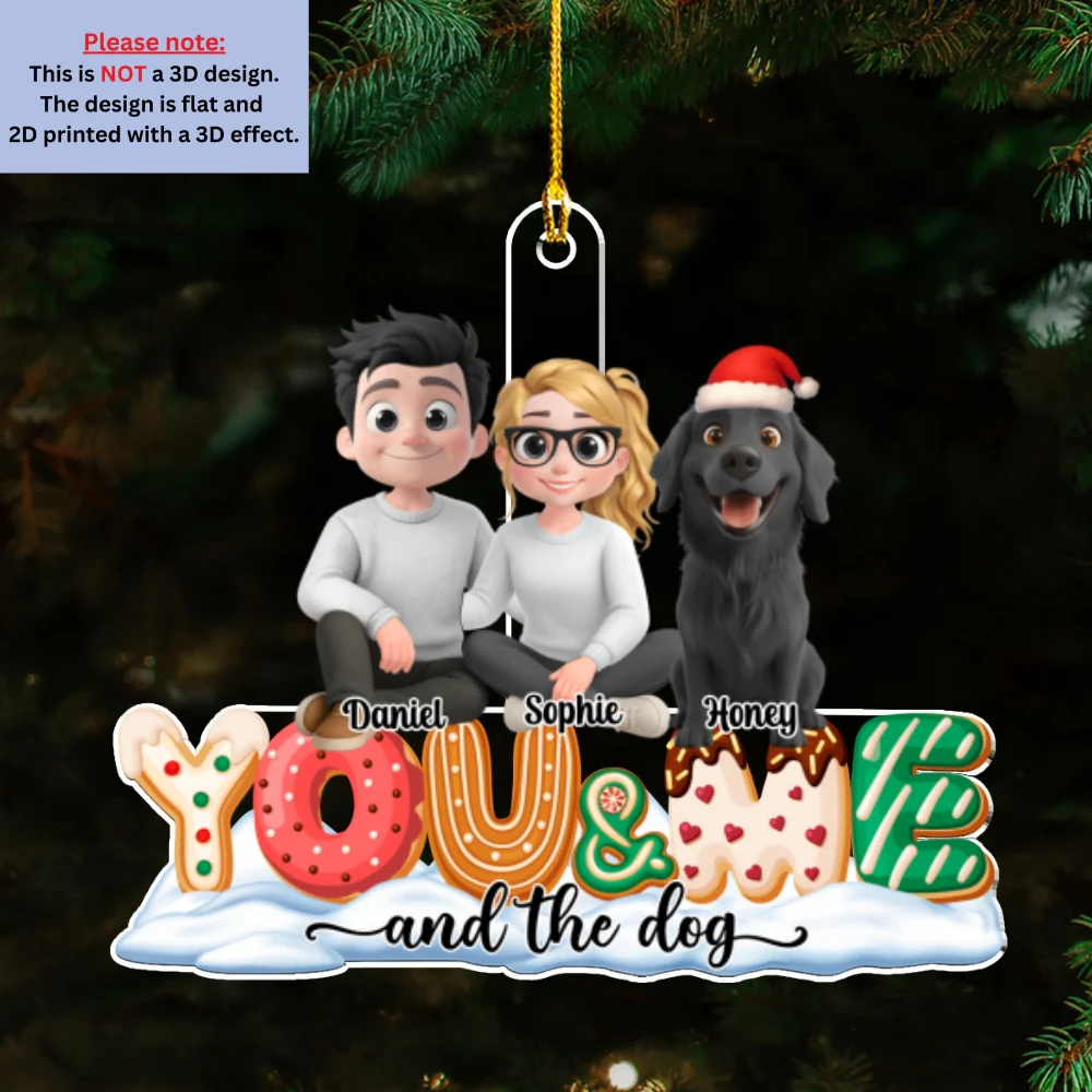 You & Me And Lovely Dog - Personalized Custom Acrylic Ornament - Image 7