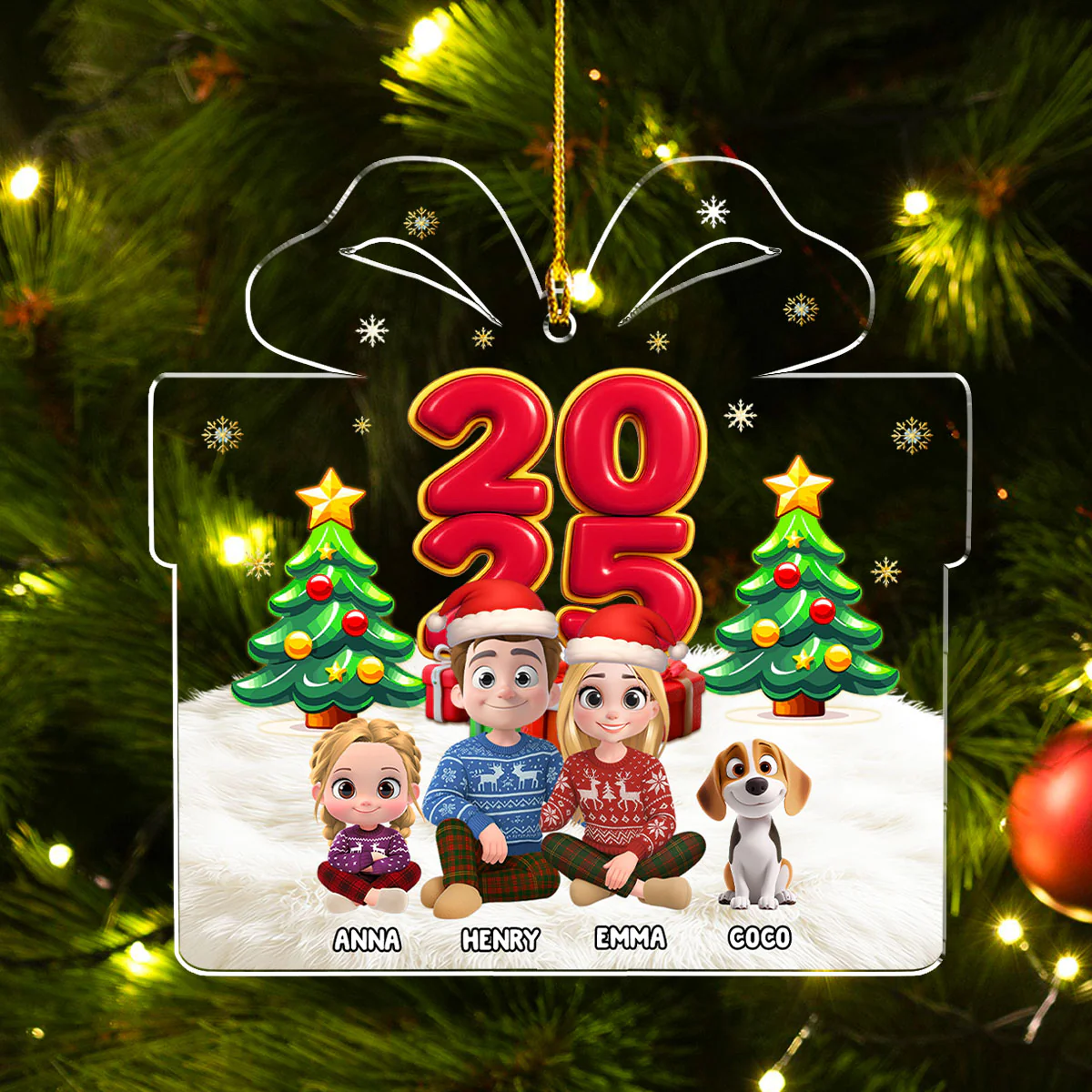 You Me And Our Kids - Personalized Custom Acrylic Ornament - Image 2