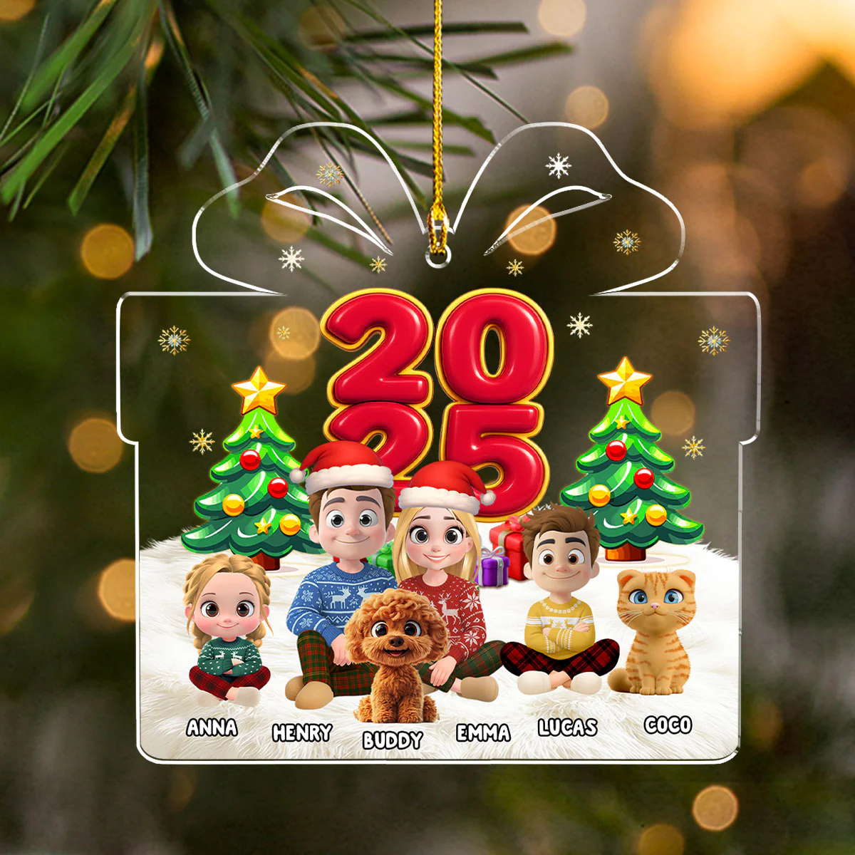 You Me And Our Kids - Personalized Custom Acrylic Ornament - Image 3