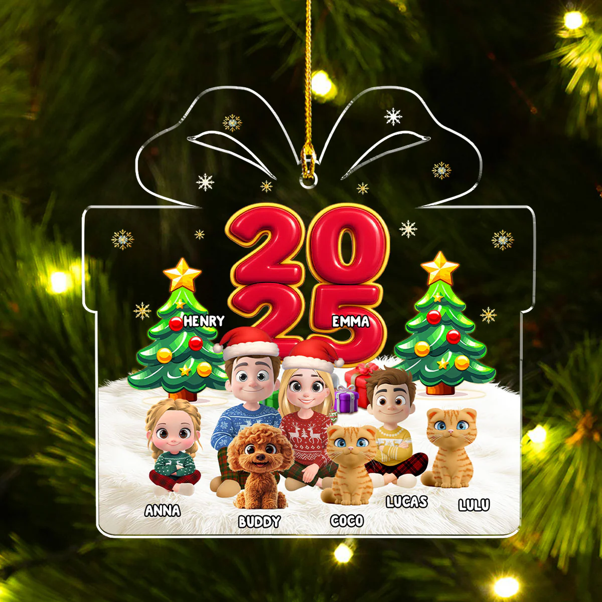 You Me And Our Kids - Personalized Custom Acrylic Ornament - Image 4